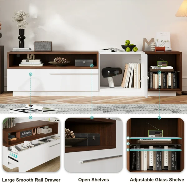 Yeahumalia Modern LED TV Stand for 65-80-inch TVs - Image 2