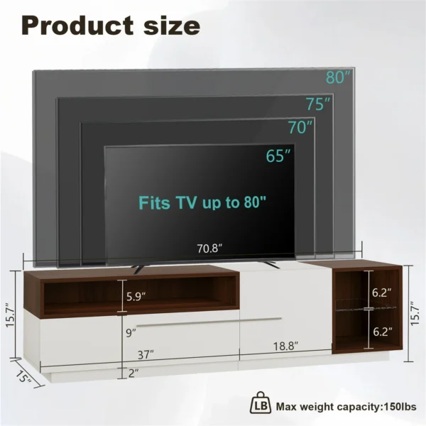 Yeahumalia Modern LED TV Stand for 65-80-inch TVs - Image 4