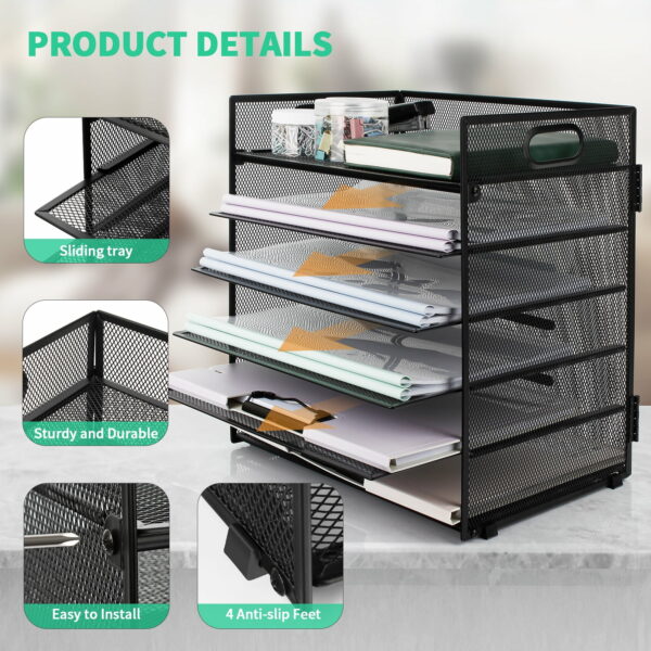 PHANCIR 6-Tier Desk Organizer Paper Storage Box - Image 3