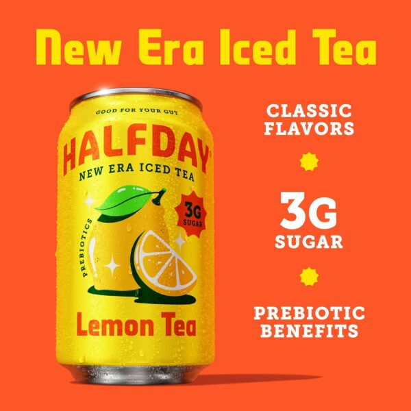 HALFDAY Prebiotic Iced Tea Lemon, Peach & Raspberry Variety Pack - Image 3