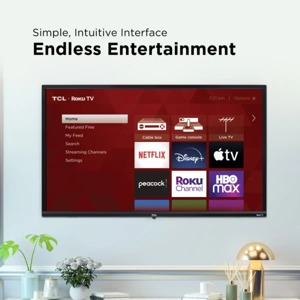 TCL 32” Class S3 - 720p HD LED Smart TV with Roku TV - Image 3